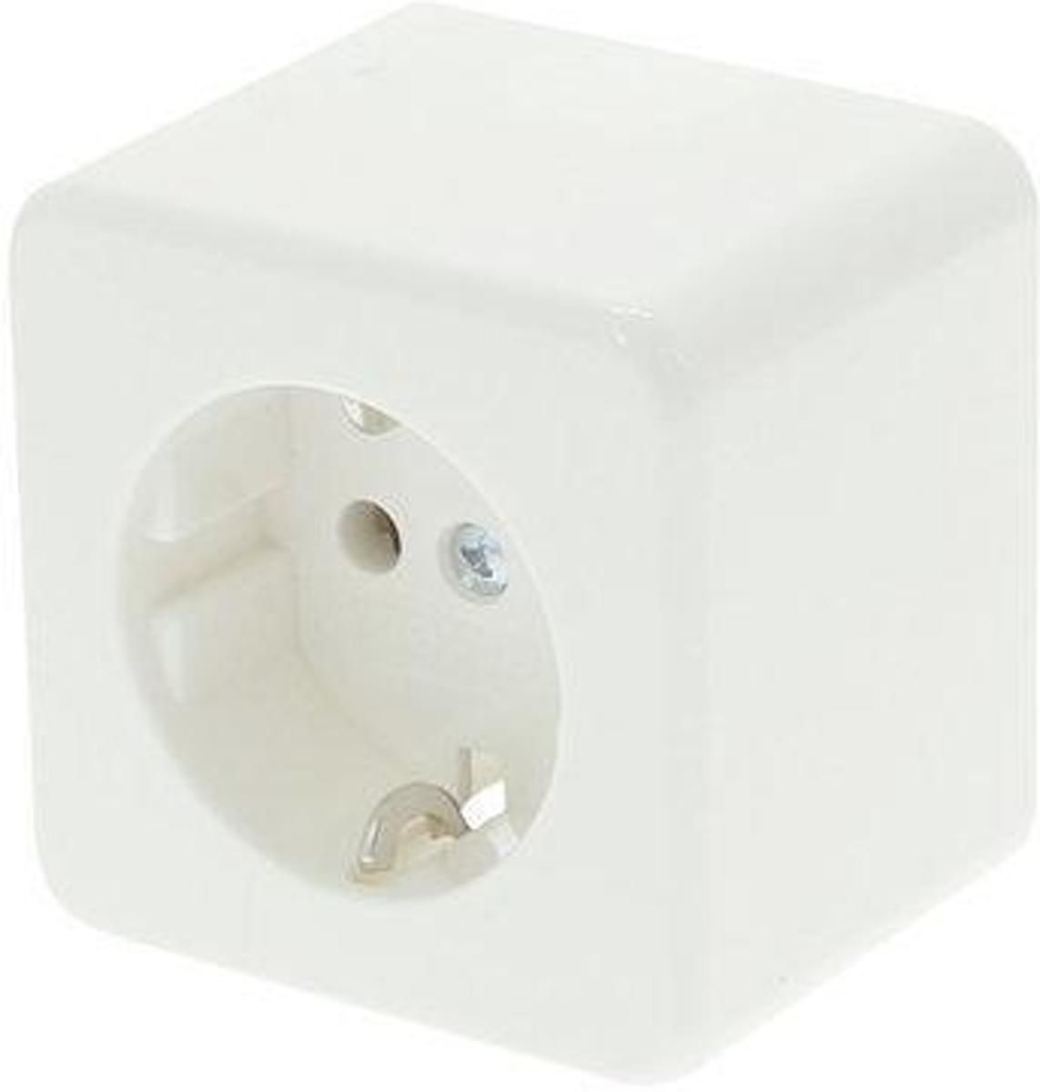 Berker Opbouw Stopcontact met Randaarde 1 voudig Polarwit