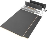 Emuca Set lade Vertex voor keuken of bad inclusief panelen, zacht sluiten, 500x93mm, module 900mm, staal, antracietgrijs