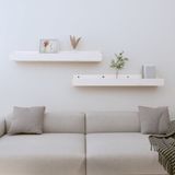 vidaXL Wandschappen 2 stuks 80x12x9 cm Massief Grenenhout Wit