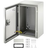 VEVOR NEMA stalen behuizing, 30 x 20 x 6 cm, NEMA 4X stalen elektrische doos, IP66 waterdicht en stofdicht, elektrische aansluitdoos voor buiten/binnen, met montageplaat