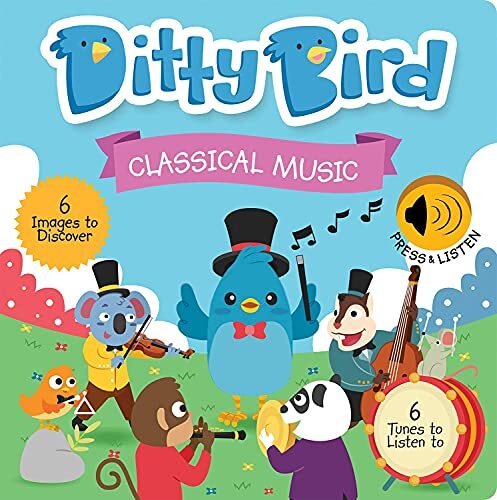 DITTY BIRD KLASSIEKE MUZIEK SOUND BOEK voor BABIES met Melodieën Mozart | verse nieuwe batterijen inbegrepen. educatief speelgoed leeftijd 1-3. baby boeken voor een jaar oud. peuter muzikale boek. 1 jaar oude jongen meisje geschenken