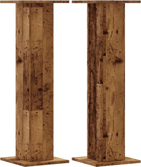 vidaXL Speakerstandaards - 2 stuks - 30x30x95 cm - Hout - Oud Houtkleurig