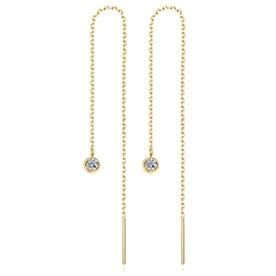 Cilla Jewels Lookinggoodtoday Goudkleurige Dames Ketting Oorbellen met Zirkonia