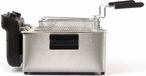 LIVOO Fritteuse, dubbel, 2 x 3 liter, roestvrij staal, 3300W, zwart en grijs, geschikt voor 1,6 kg frituurproduct