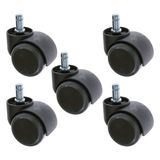 AMIG bureaustoel PU wieltjes - 5x - wiel D50mm - pin D11mm - zwenkwielen - standaard formaat -A merk