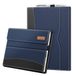 Fintie Case voor Surface Pro 7/6 / 5/4 / 3, Multi-Kijkhoek Kunstleren Beschermhoes met Documentsleuven, Compatibel met Het Type Cover Toetsenbord,(Marineblauw)