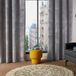 Atmosphera GORDIJN MET 8 METALEN RINGEN - POLYESTER - H 260 X L 140 CM - DONKERGRIJS