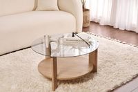 Merkloos / Sans marque Asir - Salontafel - Sapphire Oak & Fume - 75 x 75 x 40 cm