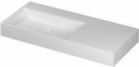 Wastafel INK United Wastafel Porselein Links Zonder Kraangat incl. Porseleinen Click Plug en Verborgen Overloop Systeem - 1000x450x110 mm - Mat Wit