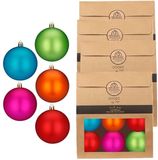 Inge-glas Inge Christmas Goods Kerstballen - 24 stuks - gekleurd - kunststof - D8 cm