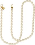 AVY Crossbody Telefoonkoord | Rosario Beige | Lang Koord | Universeel voor alle Hoesjes | Geschikt voor iPhone, Samsung en meer | 120CM | Kralen Ketting | Beige