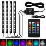 Merkloos Auto Interieur LED Verlichting met Afstandsbediening en Muziekfunctie