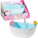 BABY Born Baignoire pour poupées, avec douche électronique, effets lumineux et sonores, incluant un canard, en bleu et gris