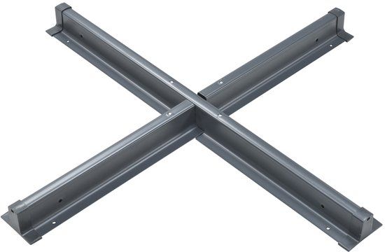 Hawaii parasol kruisvoet - carbon black - vierkant - antraciet - 100 cm