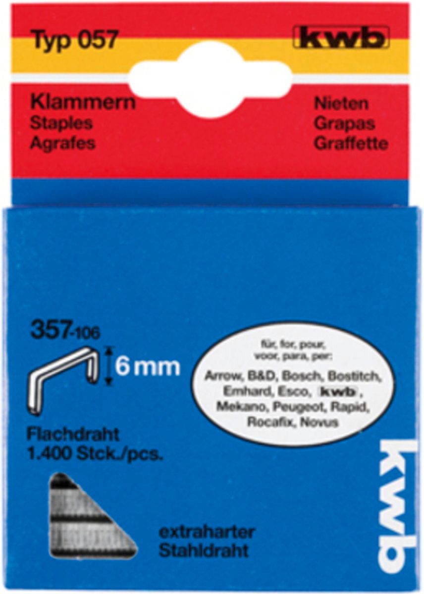 kwb Nieten Hard Type 057C - 14 mm - 600 Stuks