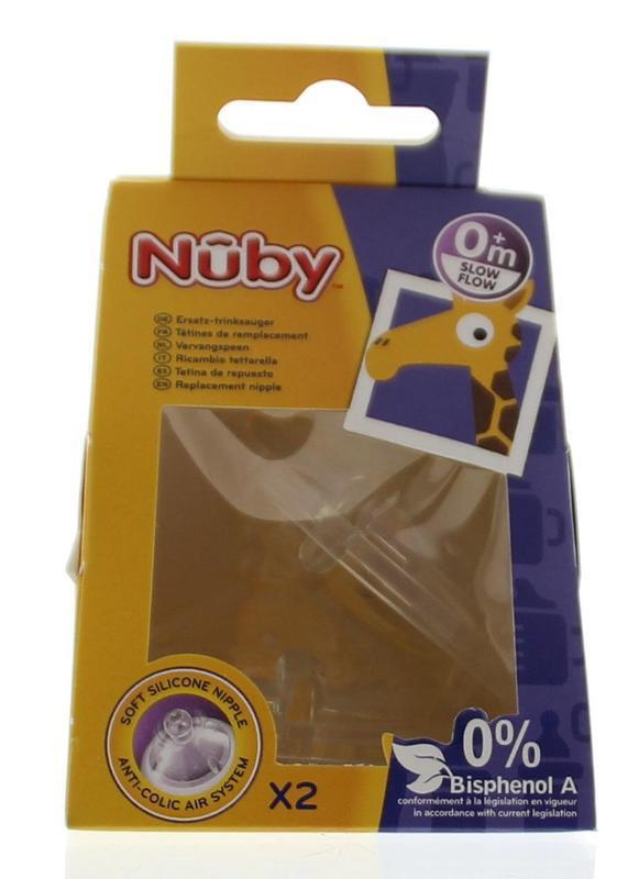 Nuby Flesspeen Slow Flow Replacement Nipple 2st