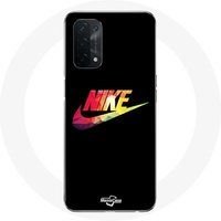 Oppo Etui voor Oppo A74 5G Logo Nike Kleur zwarte achtergrond Maniacase