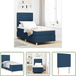 Vidaxl sommier à lattes avec matelas bleu 90 x 190 cm tissu