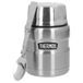 Thermos Stainless Steel With Folding Spoon-470ml Lunchbox Zilver