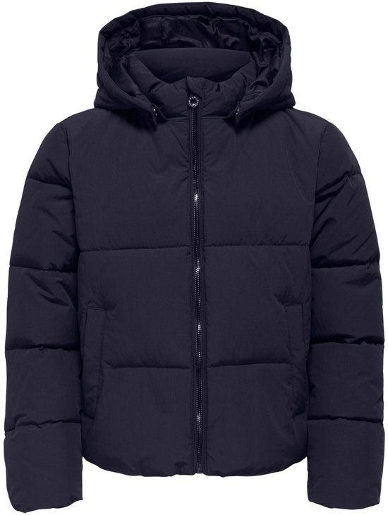 ONLY Kids Only Malia Short Puffer Winterjas Junior - Maat 134 - Donkerblauw - Maat 134