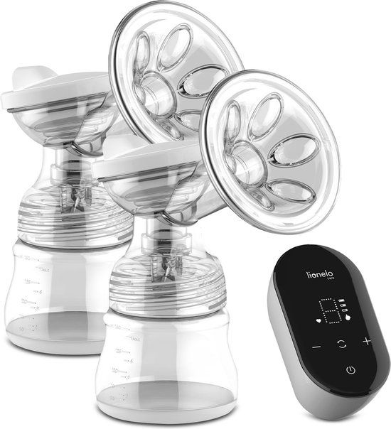 Lionelo Twee Go Elektrische Borstkolf - Grijs/Transparant - Eenzijdig - Draagbaar - Rijke Set Accessoires