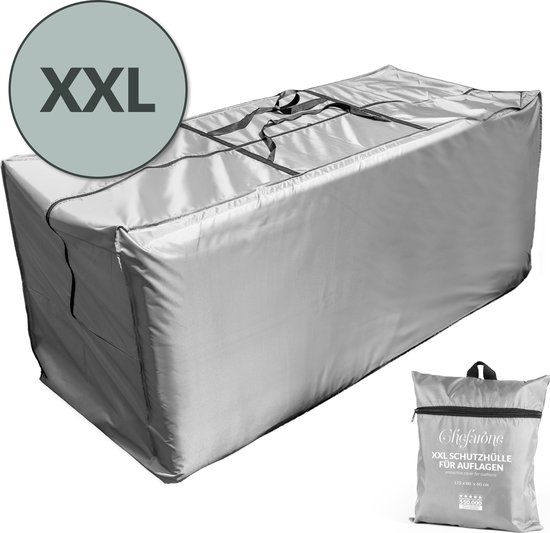 Chefarone Beschermhoes Tuinkussens - Extra groot 60x175 cm - Grijs