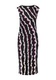 s.Oliver Jurk met lange mouw, ronde hals, gestreept, bodycon, zwart, maat 42