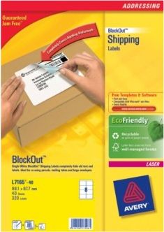 Avery L7165-40 Address Labels White Laser Technology