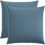 vidaXL - Kussensloop - 2 stuks - HEERLEN - Jeans Blauw - 80 x 80 cm - Katoensatijn