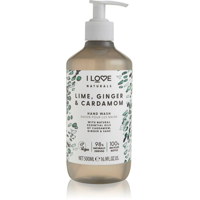 I LOVE COSMETICS Naturals Hand Wash (Lime, Ginger & Cardamon) - Hydratační Tekuté Mýdlo Na Ruce 500ml