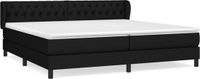 vidaXL Boxspringbed met matras, stof, zwart, 200x200 cm