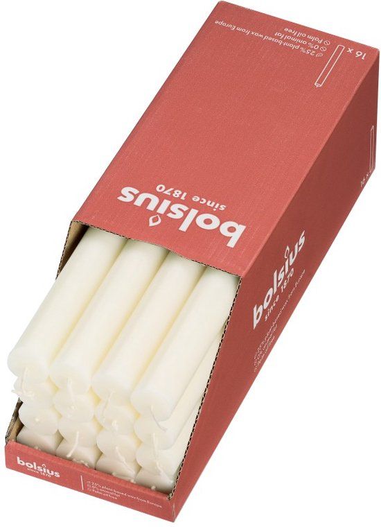 Bolsius Tafelkaars Soft Pearl - 16 stuks - Ivoor - Ongeparfumeerd