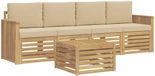vidaXL - Buiten - bank - set - 5 - st - Wit - en - Beige - Polyester