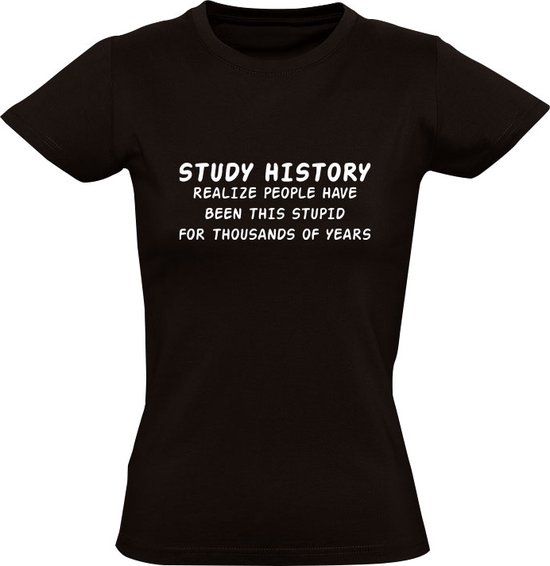 Sol's Study History Women's T-shirt - Black - Size L