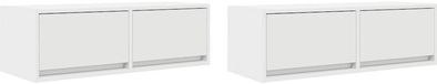 vidaXL TV-meubel, 2 stuks, wit, 80x31x25,5 cm, bewerkt hout