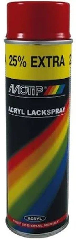 Motip acryllak hoogglans RAL 3000 vuurrood (04105) - 500 ml.