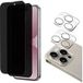 Phonillico® Anti-Spy gehard glas voor iPhone 15 PRO en camerabescherming [Pack 2]