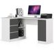Akord Bureau d'angle Gauche B20 Blanc - Gris Graphite