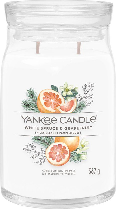 Yankee Candle Signature Large Jar - White Spruce & Grapefruit - 90 uur