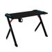 Muvip Pro1200 Gamingtafel van koolstofvezel met RGB-licht, solide oppervlak, bekerhouder, haak voor hoofdtelefoon, afmetingen: 120 x 60 x 75 cm, zwart