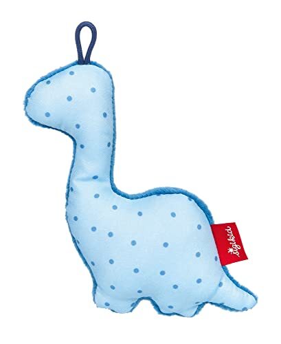 Sigikid Greifling Dino, RedStars babyspeelgoed met rammelaar: grijpen, ontdekken, spelen, voor baby's vanaf de geboorte, art.nr. 42893, blauw 12 cm
