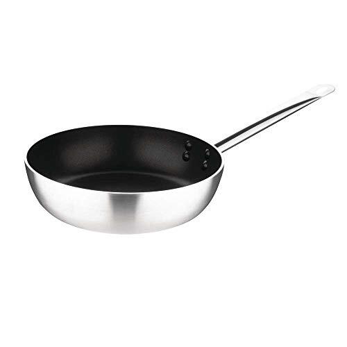 Vogue FB695 Non-Stick Teflon Aluminium Inductie Platinum Plus Sauté Pan, 75mm x 280mm, Zilver