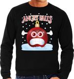 Bellatio Decorations Angry balls Foute Kerst trui / sweater - Zwart - Heren - M