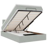 VidaXL Ottoman Bed with Mattress and LEDs 140x190cm Velvet Light Grey
