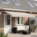 Maison Exclusive - Parasol électrique, 5 x 3 mètres, rayé gris clair et blanc