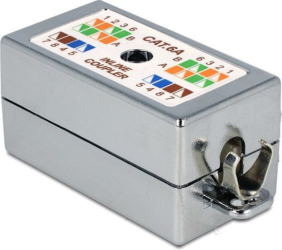 Delock Premium verbindingsbox voor F/UTP / S/FTP CAT6a netwerkkabel - toolless / metaal