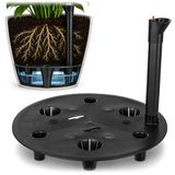 KADAX bloempot-bewateringssysteem Ø 34 x H 28 cm, ronde kunststof inzet met waterpeilindicator, zelfbewateringssysteem voor bloempotten, waterreservoir