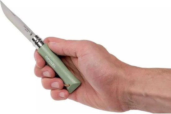 Opinel No 06 Zakmes Colorama - Saliegroen - RVS - Met Leren Koord