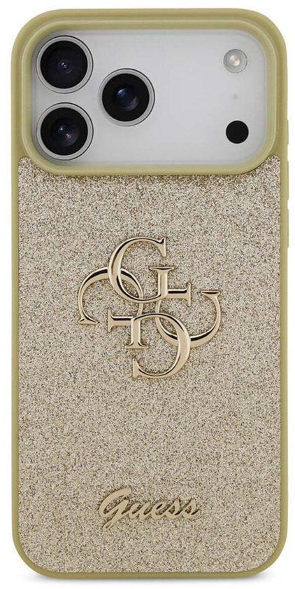 Guess Back Cover - iPhone 17 Pro Max - Goud - Glitterback - Verhoogde camerabescherming