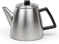 Bredemeijer Theepot dubbelwandig Odense - 1,1 liter - Mat staal - Met theezeef